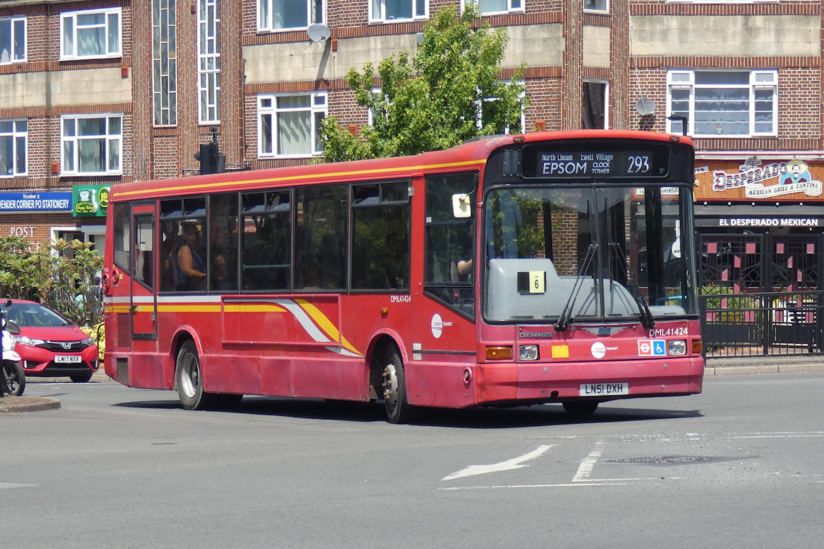Tower Transit DML41424 LN51DXH working route 293 at North Cheam during the running day on 13th June 2026. Photo by Thomas Young