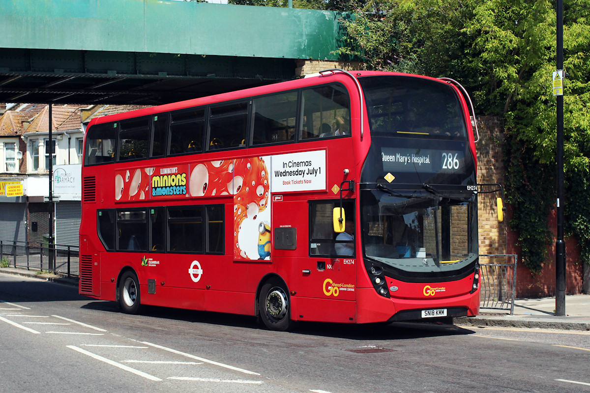 Go-Ahead London ADL Enviro40H EH274 on route 286 at Eltham, Well Hall on 13th July 2026. Photo by Terry Wong Min