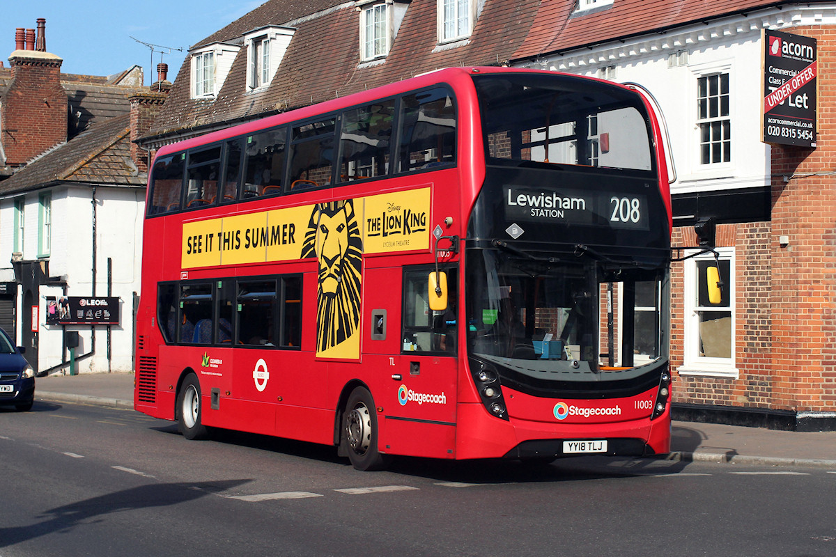 Stagecoach AD Enviro 400 11003 was at Orpington High Street on 25th July 2026, their first day running route 208. Photo by Terry Wong Min